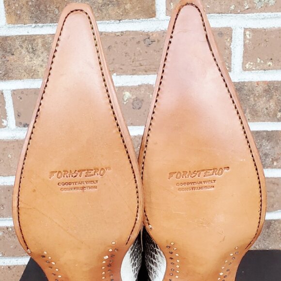 (SOLD on EBay) FORASTERO Men's Leather, Python Skin, Western Boots-Brn&Wht-Sz:8W - Picture 9 of 14